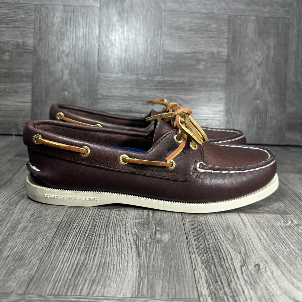 Sperry Womens Boat Shoes Size 6.5 Brown Leather Authentic Original 2 Eye NEW